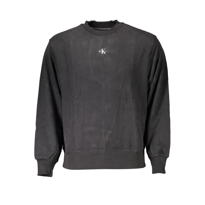 Black Cotton Men SweaterDiscover the epitome of contemporary sophistication with this Calvin Klein sweatshirt. Boasting a refined, long-sleeved design, this piece exudes a polished casual charm with its iconic logo print front and center. Crafted from pur