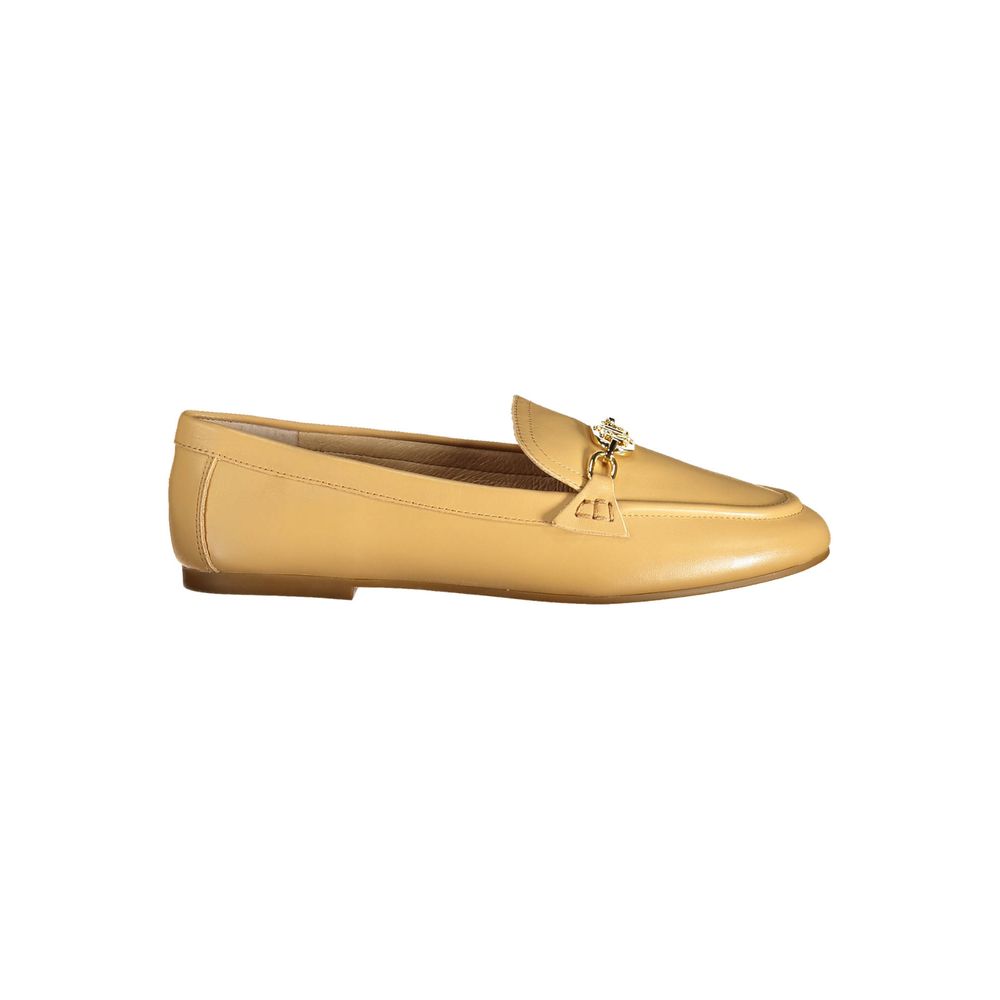 Beige Leder Damen Mokassin Klassik