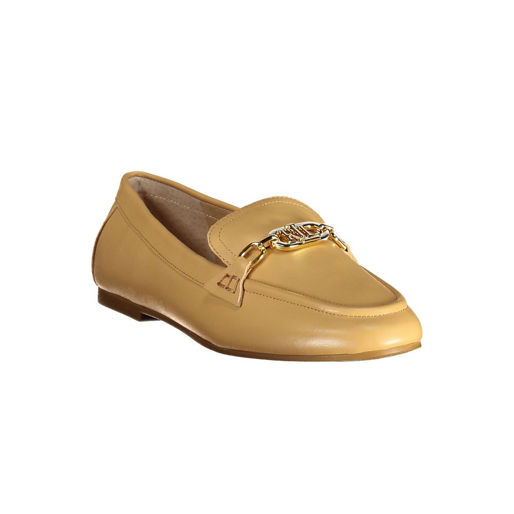 Beige Leder Damen Mokassin Klassik