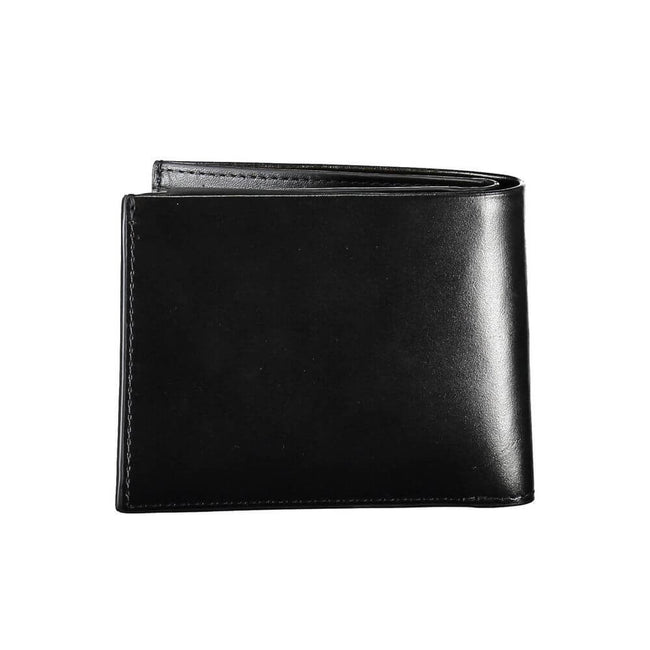 Black Leather Men WalletExperience the epitome of luxury with this sleek Calvin Klein wallet, designed for the modern man. Crafted from premium 100% leather, it boasts a sophisticated black hue that exudes timeless elegance. The practical design features