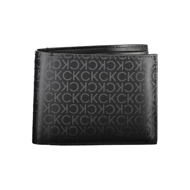 Black Polyester Men WalletInfuse your everyday style with a touch of sophistication with this Calvin Klein wallet. Crafted to keep your essentials secure and organized, it features two compartments, a coin purse, and ample space for your cards enhanced wi