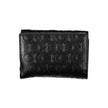 Black Polyethylene Women WalletIndulge in the seamless blend of functionality and style with this Calvin Klein wallet. Crafted to perfection, the accessory boasts two ample compartments, a coin purse, and double spaces to stow away cards with ease. The co
