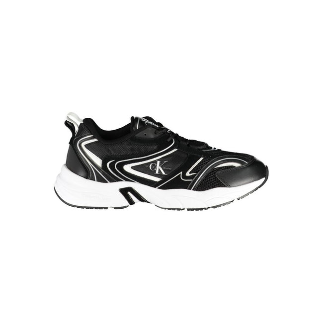 Sleek Black Lace-Up Sneakers with Contrast DetailsStep up your style game with these sleek Calvin Klein sneakers, featuring striking contrast details and the iconic logo for an effortlessly cool look. Whether you’re hitting the streets or the track, these