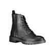 Black Polyester Men BootDive into the epitome of sophistication with these Calvin Klein ankle boots, an absolute masterpiece for the style-conscious individual. With their exquisite lace-up design complemented by a convenient side zip, you’ll enjoy both f