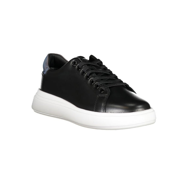 Chic Contrasting Lace-Up SneakersElevate your sporty style and eco-conscious fashion with these sleek lace-up sneakers featuring eye-catching contrast details and distinctive brand logo. Comprised of 50% recycled leather, they represent a blend of modern