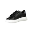 Chic Contrasting Lace-Up SneakersElevate your sporty style and eco-conscious fashion with these sleek lace-up sneakers featuring eye-catching contrast details and distinctive brand logo. Comprised of 50% recycled leather, they represent a blend of modern