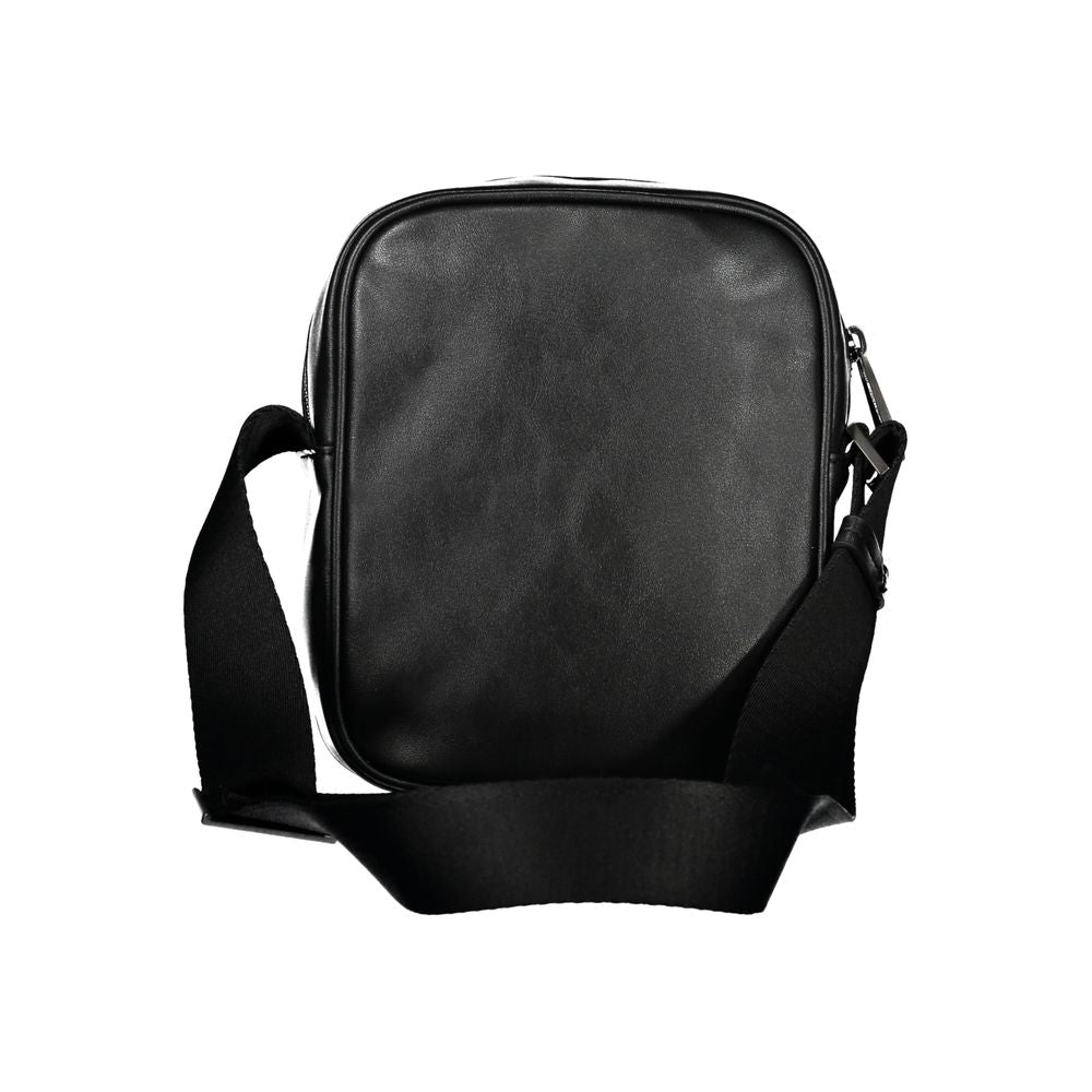 Sleek Urban Black Shoulder BagUpgrade your accessory game with this sleek, environmentally conscious shoulder bag from Calvin Klein. Its refined design boasts an adjustable shoulder strap for a customized fit, and the contrasting details add a touch of el