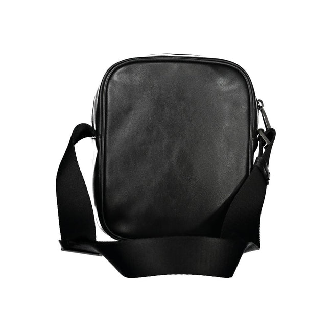 Sleek Urban Black Shoulder BagUpgrade your accessory game with this sleek, environmentally conscious shoulder bag from Calvin Klein. Its refined design boasts an adjustable shoulder strap for a customized fit, and the contrasting details add a touch of el