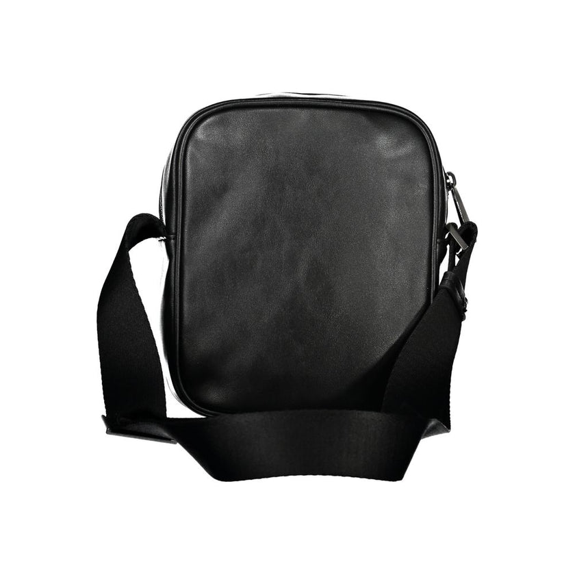 Sleek Urban Black Shoulder BagUpgrade your accessory game with this sleek, environmentally conscious shoulder bag from Calvin Klein. Its refined design boasts an adjustable shoulder strap for a customized fit, and the contrasting details add a touch of el