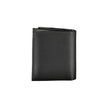 Sleek Leather Bi-Fold Wallet with RFID BlockExperience the perfect blend of functionality and style with this sleek black leather wallet. Designed by the renowned Calvin Klein, this essential accessory offers ample space for all your cards and cash, featu