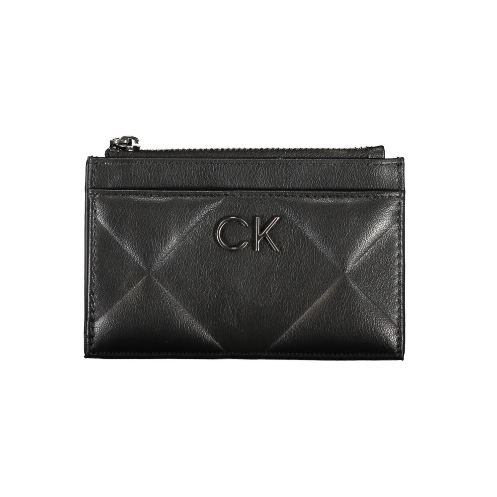 Sleek Black Zip Wallet with Contrast DetailingDiscover sophistication with this sleek black wallet from Calvin Klein, a statement piece with practical elegance. Designed with two external pockets for easy access and a secure zip closure to keep your valua