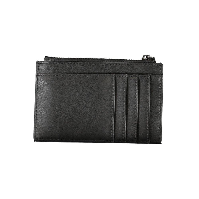 Sleek Black Zip Wallet with Contrast DetailingDiscover sophistication with this sleek black wallet from Calvin Klein, a statement piece with practical elegance. Designed with two external pockets for easy access and a secure zip closure to keep your valua