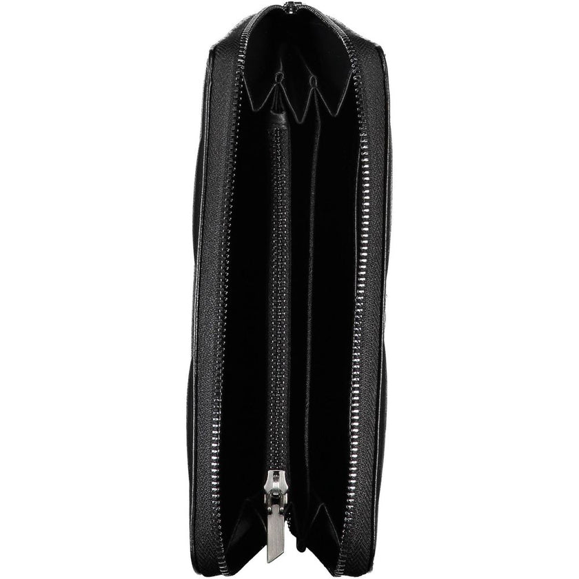 Sleek Black RFID Blocking Wallet with LogoStylish and secure, this sleek black wallet from Calvin Klein is the epitome of luxury and functionality. With ample organization, it features five compartments, a handy coin purse, and double spaces for all your