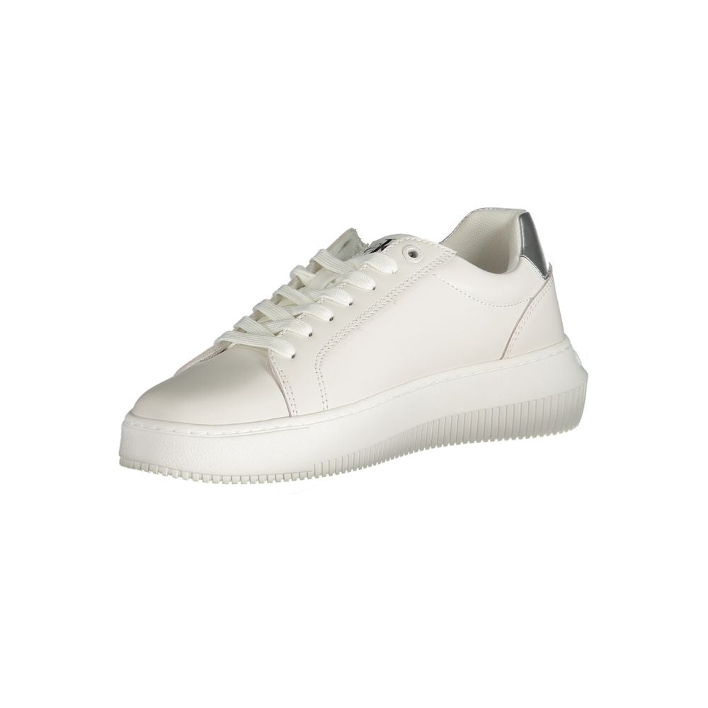 White Polyester SneakerSPORTS FOOTWEAR WITH LACES, CONTRAST DETAILS, PRINT, LOGO, 50% RECYCLED THERMOPLASTIC RUBBERWhite Polyester Sneaker${tagsCalvin KleinAulae White Polyester Sneaker Calvin KleinAulae White Polyester Sneaker SPORTS FOOTWEAR WITH LACES,