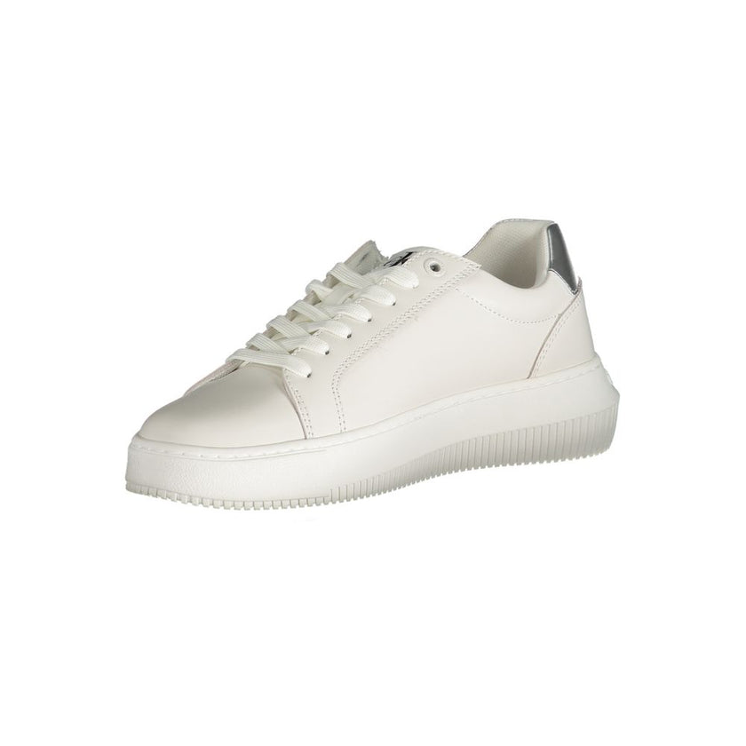 White Polyester SneakerSPORTS FOOTWEAR WITH LACES, CONTRAST DETAILS, PRINT, LOGO, 50% RECYCLED THERMOPLASTIC RUBBERWhite Polyester Sneaker${tagsCalvin KleinAulae White Polyester Sneaker Calvin KleinAulae White Polyester Sneaker SPORTS FOOTWEAR WITH LACES,