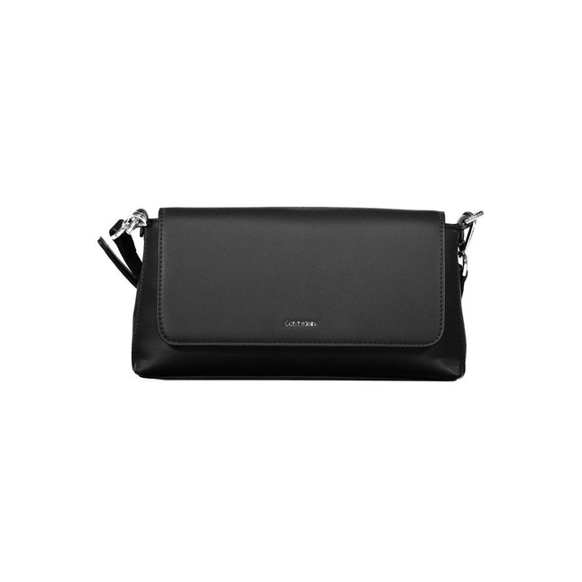 Black Polyester Women HandbagIndulge in the epitome of sophistication with Calvin Klein’s handbag, where functionality meets high fashion. This exquisite piece brings an air of exclusive elegance to your arm. It’s crafted with a blend of polyester and pol