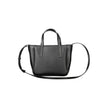 Black Polyethylene Women HandbagElevate your accessory game with this sleek Calvin Klein handbag, a statement piece blending utility and style. Crafted with a modern mixture of 33% Polyester and 67% Polyethylene, this exquisite black bag boasts two handle