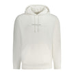 White Cotton Men SweaterElevate your casual wardrobe with the sleek sophistication of a Calvin Klein creation. This pristine white hoodie blends effortless style with unmatched comfort. Boasting a modern print logo that breathes life into the traditional