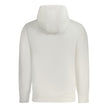 White Cotton Men SweaterElevate your casual wardrobe with the sleek sophistication of a Calvin Klein creation. This pristine white hoodie blends effortless style with unmatched comfort. Boasting a modern print logo that breathes life into the traditional