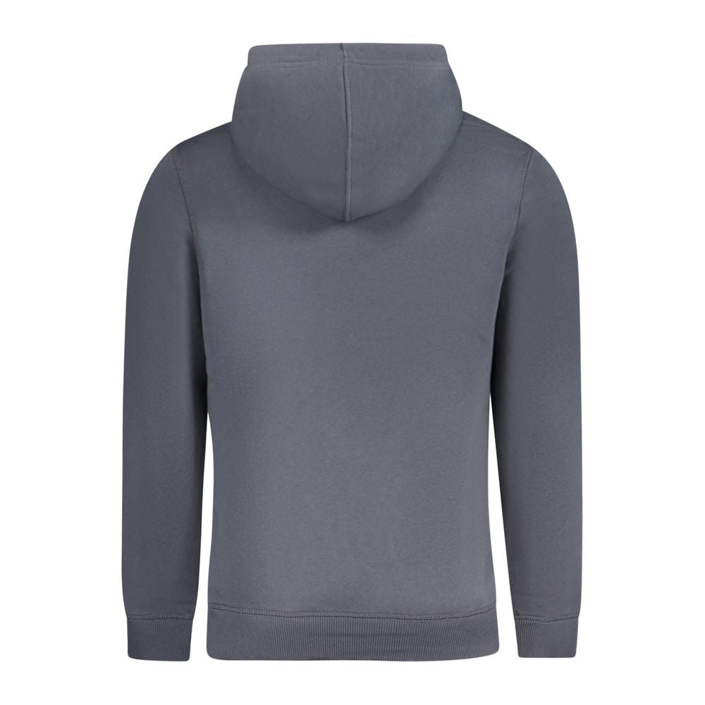 Blue Cotton Men SweaterElevate your casual wardrobe with the Calvin Klein Long Sleeve Hoodie, an embodiment of modern comfort with a sustainable twist. Meticulously crafted from a blend that includes 20% recycled cotton, it makes fashion forwardness an ec