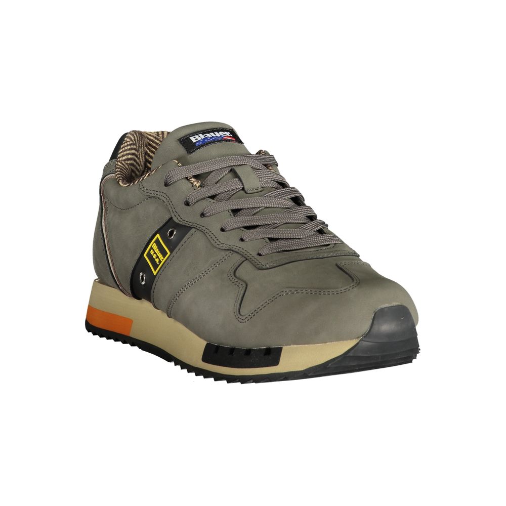 Grigio Leather Synthetic Men's Sneaker with Removable Footbed