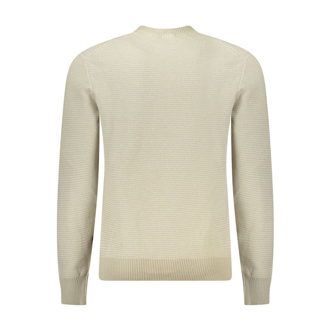 Beige Cotton Men SweaterElevate your wardrobe with the unmistakable class of Hugo Boss. This long-sleeved sweater epitomizes sophistication with a modern twist, featuring a crew neck and chic contrasting details. The subtle logo placement enhances its lux