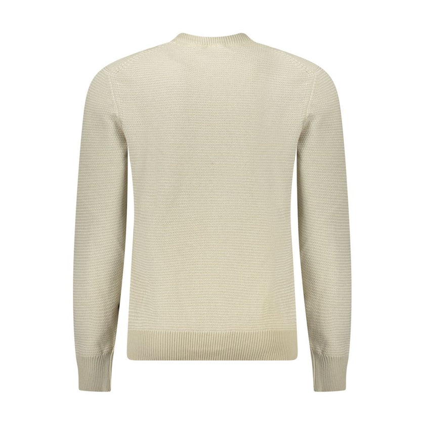 Beige Cotton Men SweaterElevate your wardrobe with the unmistakable class of Hugo Boss. This long-sleeved sweater epitomizes sophistication with a modern twist, featuring a crew neck and chic contrasting details. The subtle logo placement enhances its lux