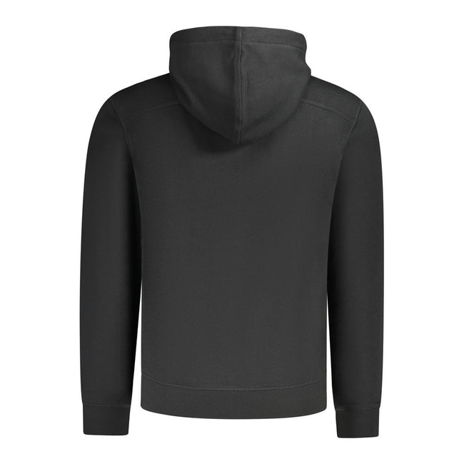 Black Cotton Men SweaterStep into the realm of high-end fashion with the exclusive Hugo Boss hooded sweatshirt. Crafted in luxuriously brushed cotton, experience comfort with a touch of class. The sleek black colorway complements the structured design, fe