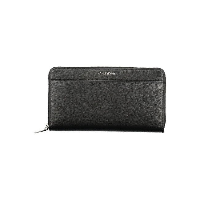 Black Polyethylene Women WalletElevate your accessory ensemble with the sleek and sophisticated Calvin Klein wallet, crafted for the modern trendsetter. This eco-conscious gem, made from recycled polyester, is not just a statement in fashion but responsib