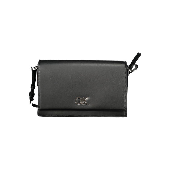 Black Polyester Women HandbagExperience the pinnacle of urban sophistication with this Calvin Klein masterpiece. Crafted for the eco-conscious fashionista, this sleek bag marries functionality with high-end style, featuring an adjustable shoulder handle a