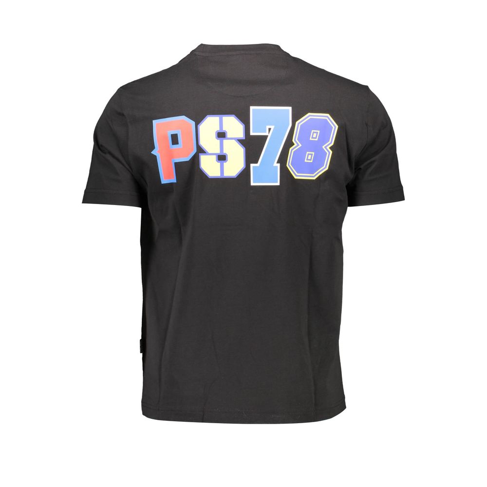 Nero Cotton Men’s T-Shirt with Bold Print and Logo