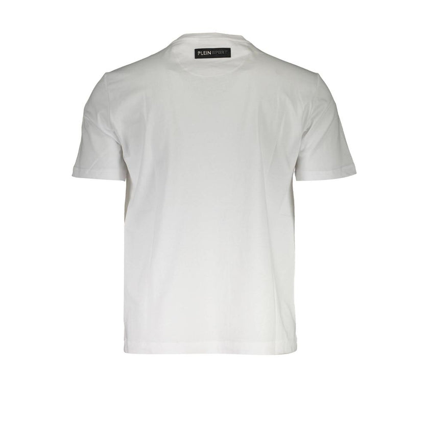 White Cotton Men T-ShirtUnleash the athlete within with this razor-sharp ‘Plein Sport’ short-sleeve t-shirt. Command attention with its striking print and bold logo, exquisitely designed for the trendsetters who play to win. Made for the arena of life, th
