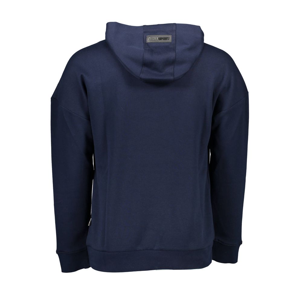 Blue Cotton Men SweaterElevate your athleisure style with this stylish Plein Sport hoodie, designed to make a statement with every wear. The blend of cotton and polyester ensures comfort while the long sleeves and striking contrasting details offer urban