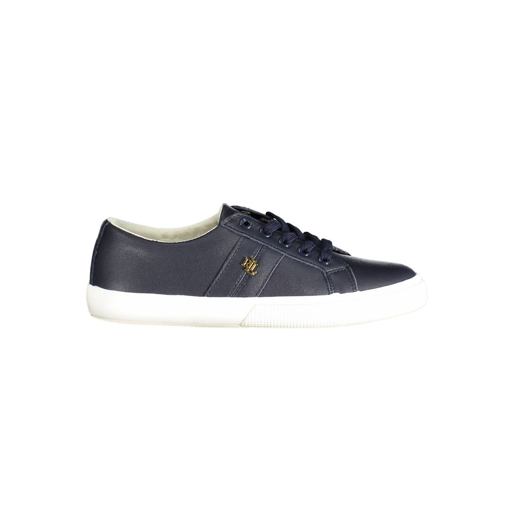 Blaue Leder-Sneaker mit ikonischem Logo von Ralph Lauren