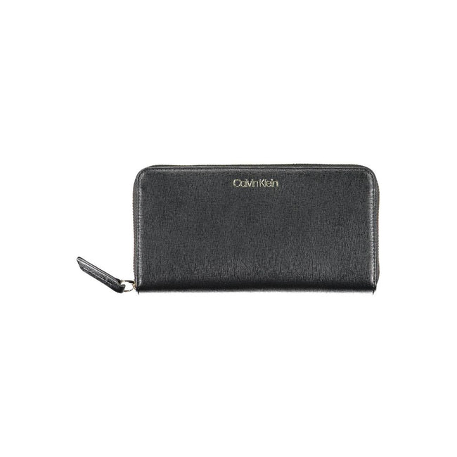 Black Polyethylene Women WalletElevate your everyday essentials with the sleek Calvin Klein wallet, where functionality meets minimalist elegance. Crafted to perfection, this wallet boasts five compartments to keep your life organized in style. An interna
