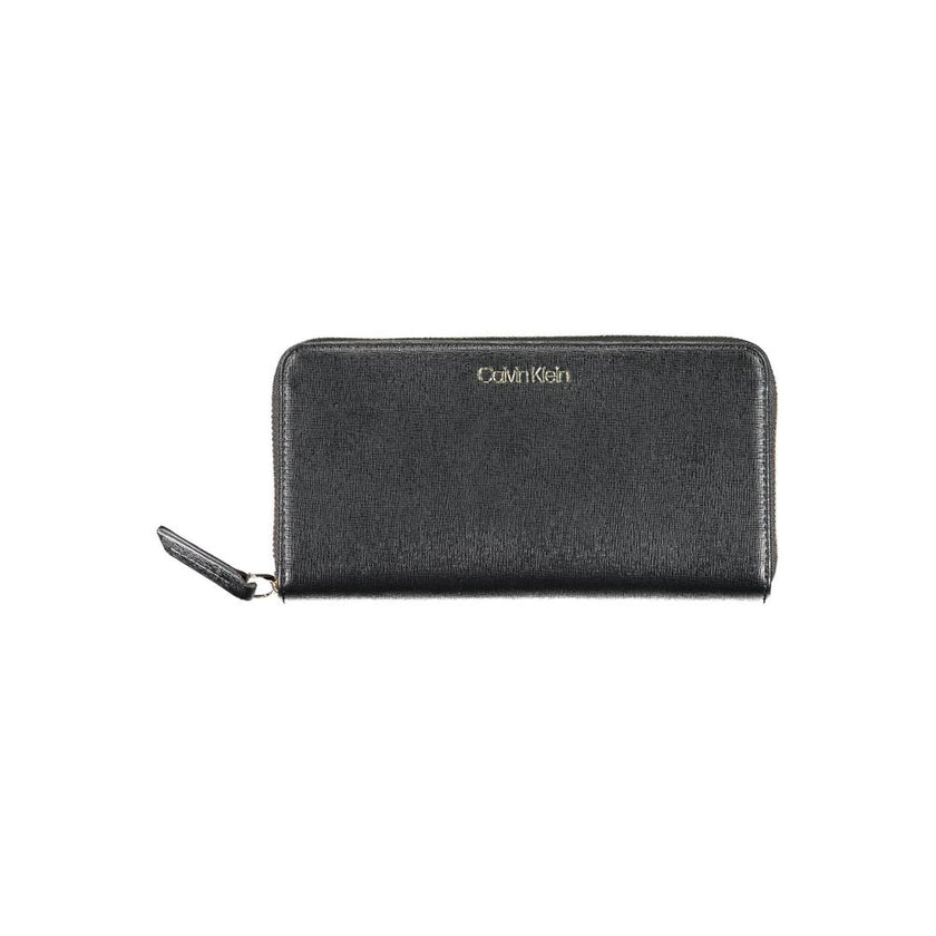 Black Polyethylene Women WalletElevate your everyday essentials with the sleek Calvin Klein wallet, where functionality meets minimalist elegance. Crafted to perfection, this wallet boasts five compartments to keep your life organized in style. An interna