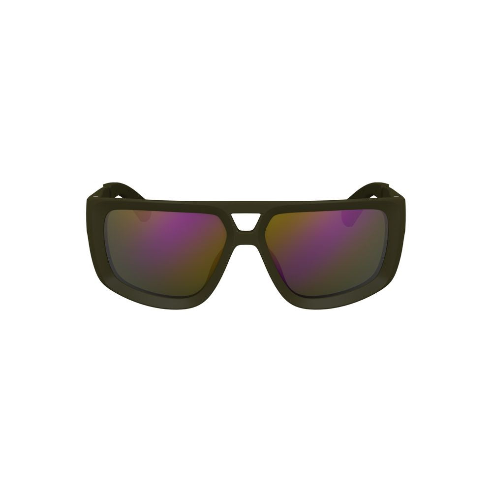 Green Plastic Men SunglassIndulge in the epitome of sophistication with these Calvin Klein sunglasses, designed for the fashion-forward individual. Their square lenses, framed in durable injected plastic, offer a modern charm with contrasting details that