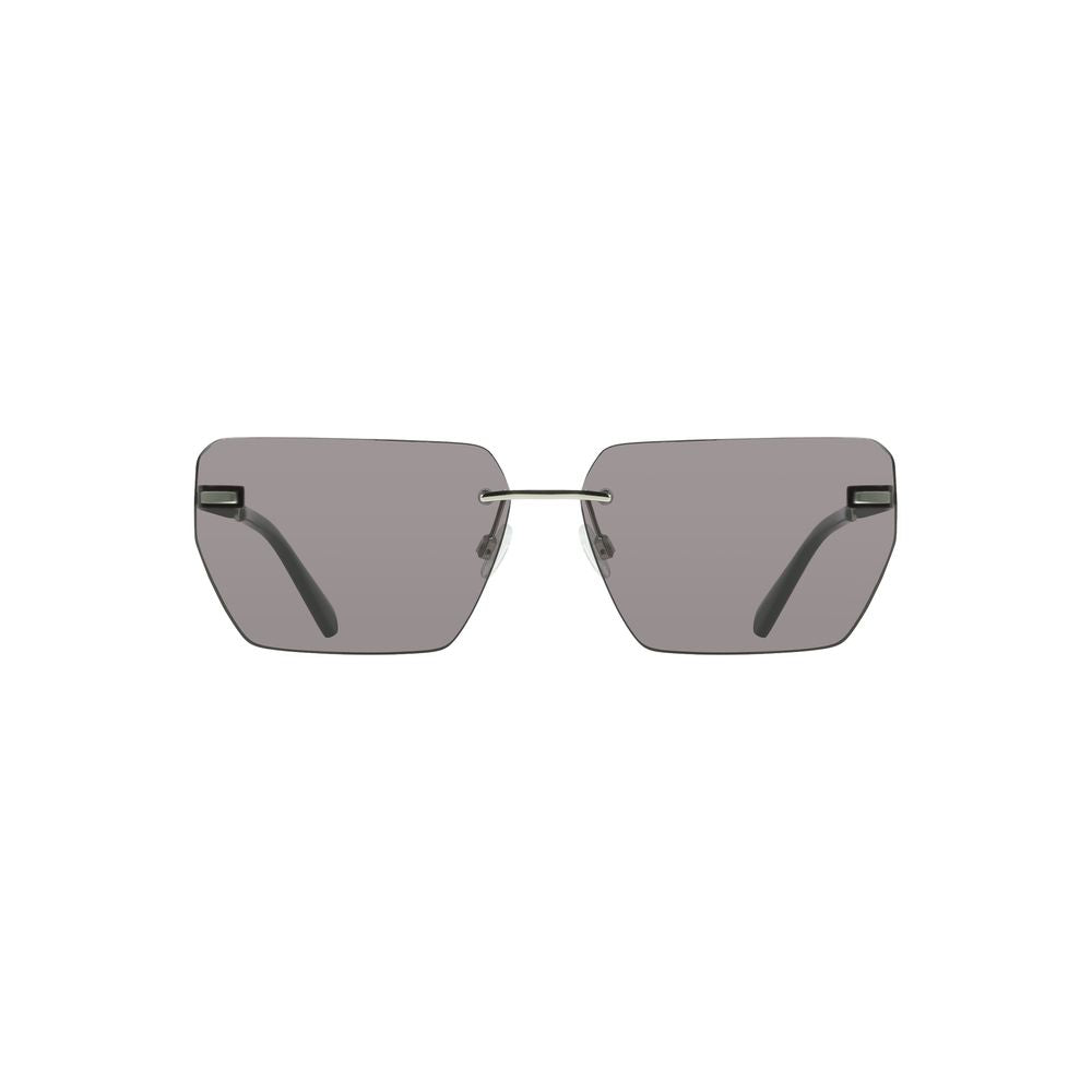 Gray Metal Men SunglassesElevate your style quotient with these sleek Calvin Klein sunglasses. A perfect symphony of design and elegance, these shades boast a bold metal frame that encases smoky square lenses, offering a contemporary twist to your classic