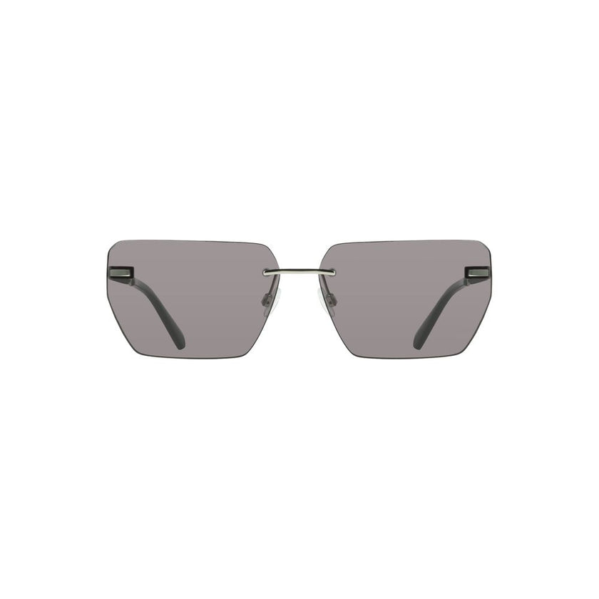 Gray Metal Men SunglassesElevate your style quotient with these sleek Calvin Klein sunglasses. A perfect symphony of design and elegance, these shades boast a bold metal frame that encases smoky square lenses, offering a contemporary twist to your classic
