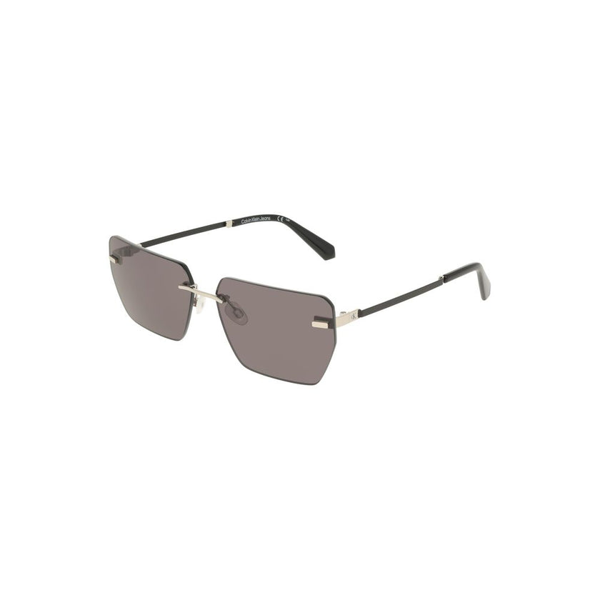 Gray Metal Men SunglassesElevate your style quotient with these sleek Calvin Klein sunglasses. A perfect symphony of design and elegance, these shades boast a bold metal frame that encases smoky square lenses, offering a contemporary twist to your classic
