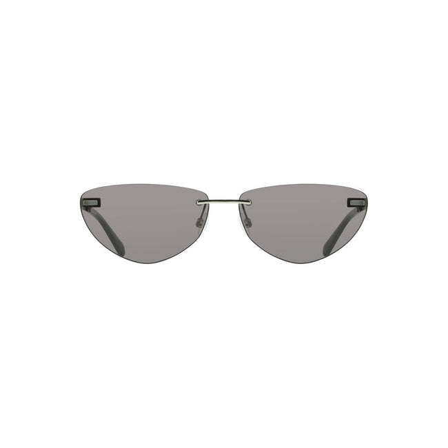 Black Metal Women SunglassUnveil your most enigmatic allure with Calvin Klein’s quintessential eyewear—a statement of sophistication. These sunglasses, featuring a sleek metal frame and drop-shaped smoke lenses, capture the essence of contemporary eleganc