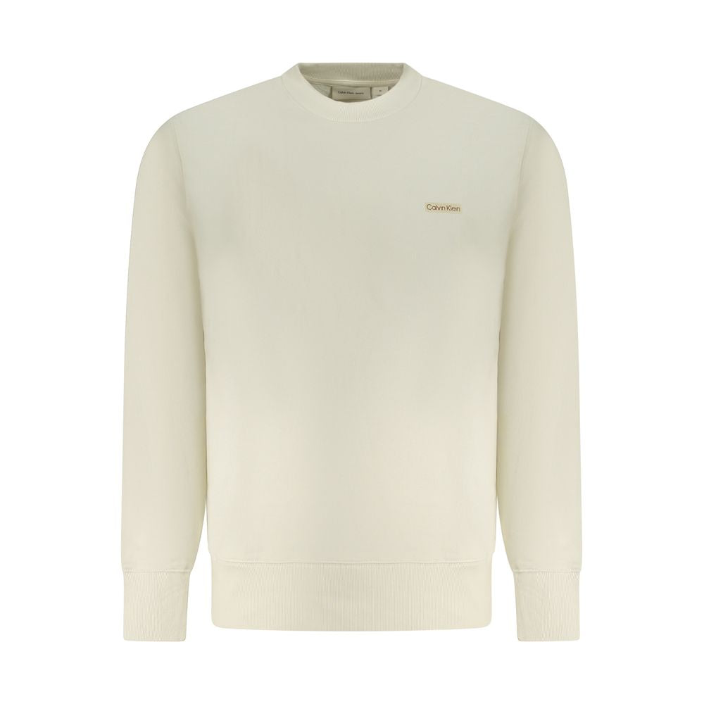 Beige Cotton Men SweaterElevate your everyday cool with this Calvin Klein Long Sleeve Sweatshirt, blending premium comfort with iconic style. Crafted for the fashion-forward, the brushed fabric offers a luxurious touch against your skin, while the standou