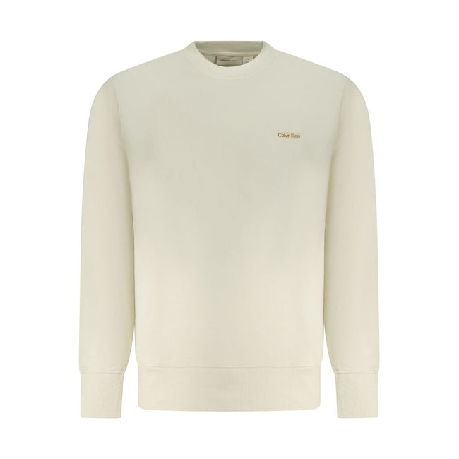 Beige Cotton Men SweaterElevate your everyday cool with this Calvin Klein Long Sleeve Sweatshirt, blending premium comfort with iconic style. Crafted for the fashion-forward, the brushed fabric offers a luxurious touch against your skin, while the standou