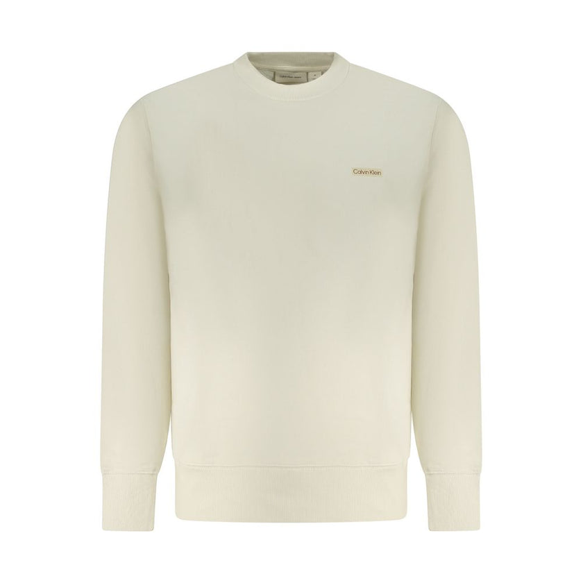 Beige Cotton Men SweaterElevate your everyday cool with this Calvin Klein Long Sleeve Sweatshirt, blending premium comfort with iconic style. Crafted for the fashion-forward, the brushed fabric offers a luxurious touch against your skin, while the standou