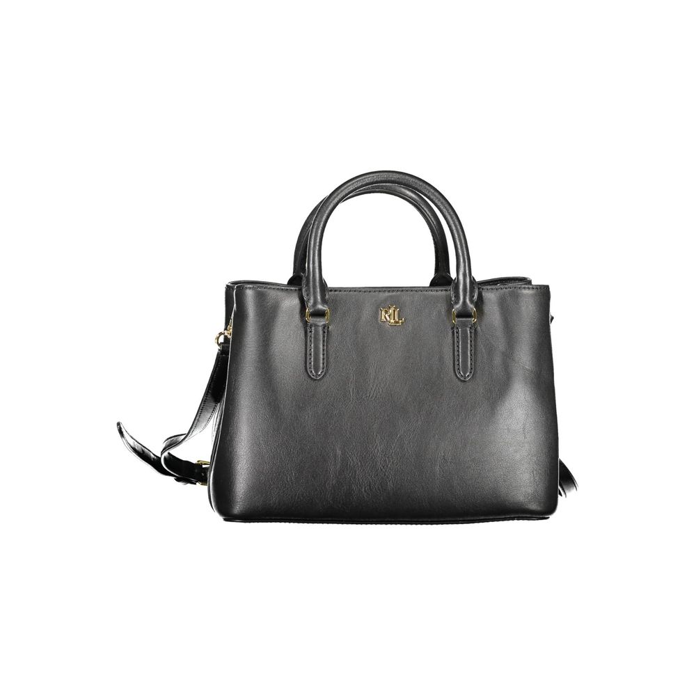 Black Leather Handbagbag with 2 handles, adjustable and removable shoulder strap, 2 compartments, 1 central pocket, 1 inside pocket, internal space formed by card, closure with snap hook and zip, logoBlack Leather Handbag${tagsRalph LaurenAulae Black Leat