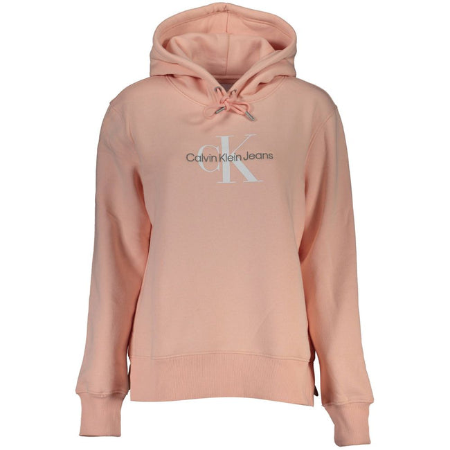Pink Cotton Women SweaterStep into the season with a statement in this Calvin Klein sweatshirt, where comfort meets iconic style. Crafted with 20% recycled cotton, this eco-conscious choice reflects your commitment to the environment without compromising