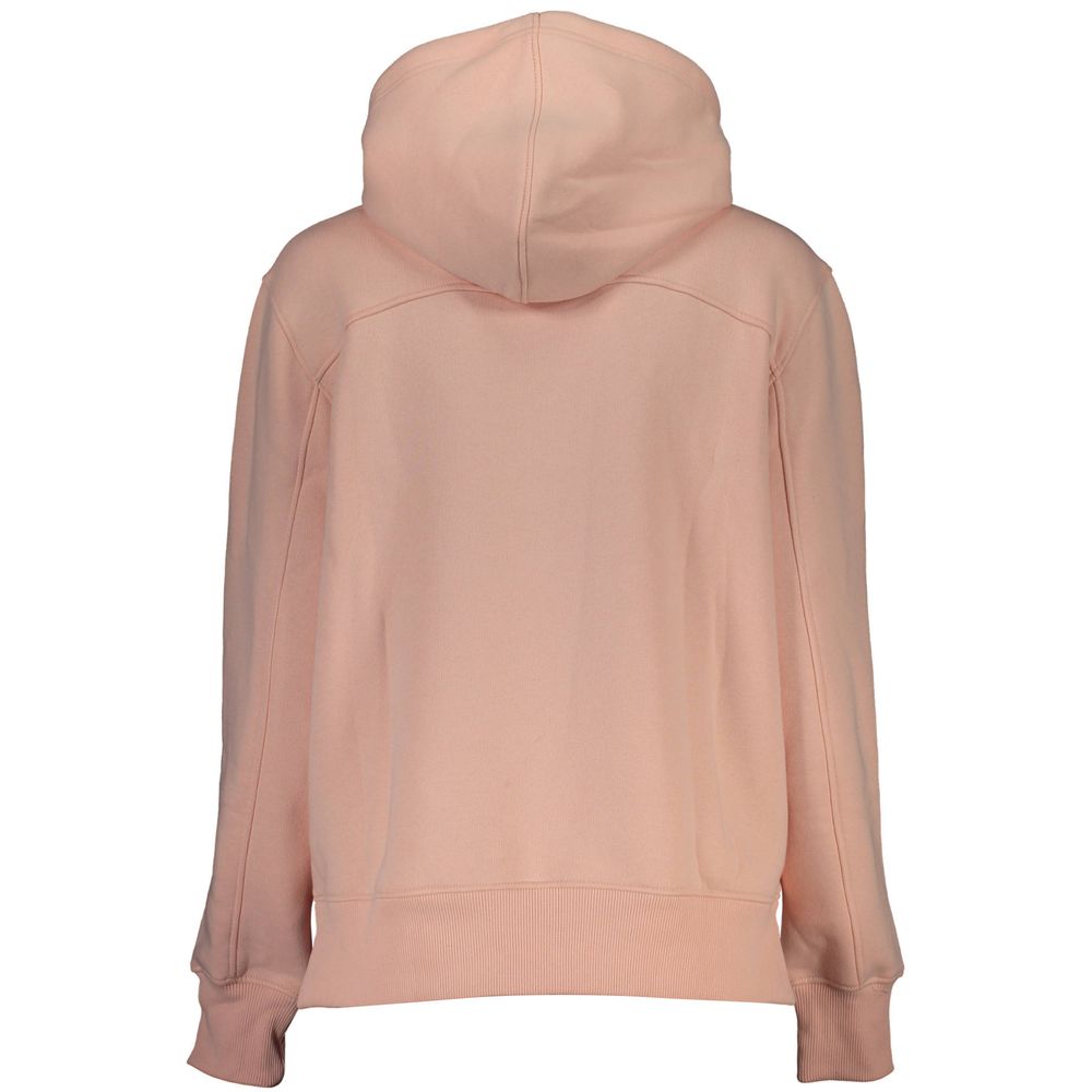 Pink Cotton Women SweaterStep into the season with a statement in this Calvin Klein sweatshirt, where comfort meets iconic style. Crafted with 20% recycled cotton, this eco-conscious choice reflects your commitment to the environment without compromising