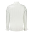 White Cotton Men ShirtElevate your wardrobe with the timeless sophistication of a Calvin Klein long sleeve shirt. Crafted with the finest 100% cotton, this shirt is a testament to classic style and comfort. Sporting an Italian collar and sleek 1-button cu