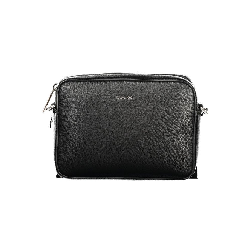 Black Polyethylene Women HandbagElevate your accessory game with this versatile and chic shoulder bag from the iconic Calvin Klein collection. Crafted for the modern fashionista, it features one internal card-formed pocket and a secure zip closure, ensuri