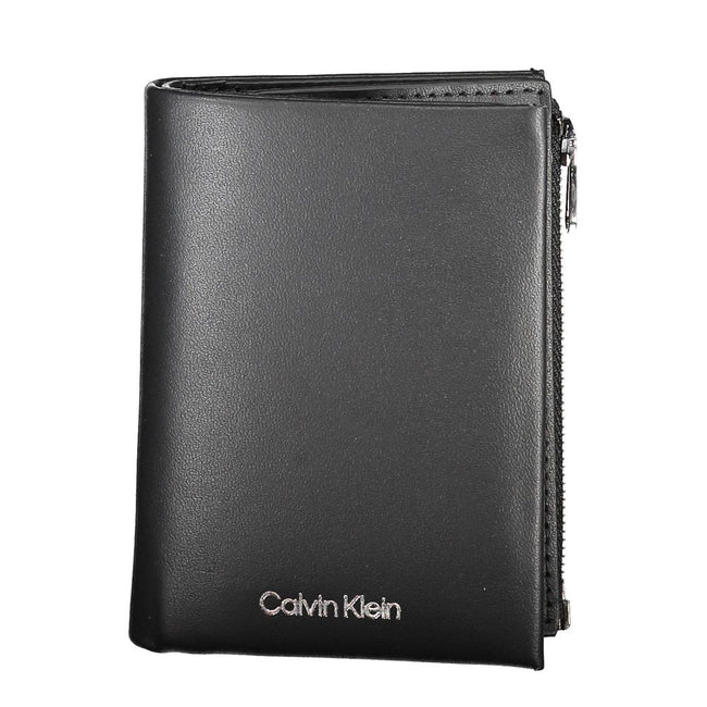 Black Leather Men WalletStep into the epitome of timeless elegance with Calvin Klein’s sleek black wallet. Engineered for both style and security, this accessory boasts a sophisticated leather construction that ensures durability and a luxurious feel. Wit
